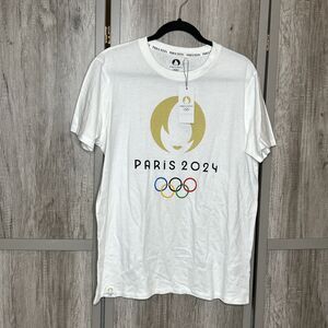 2024 Olympics Paris T Shirt White Color Size L White Logo NWT